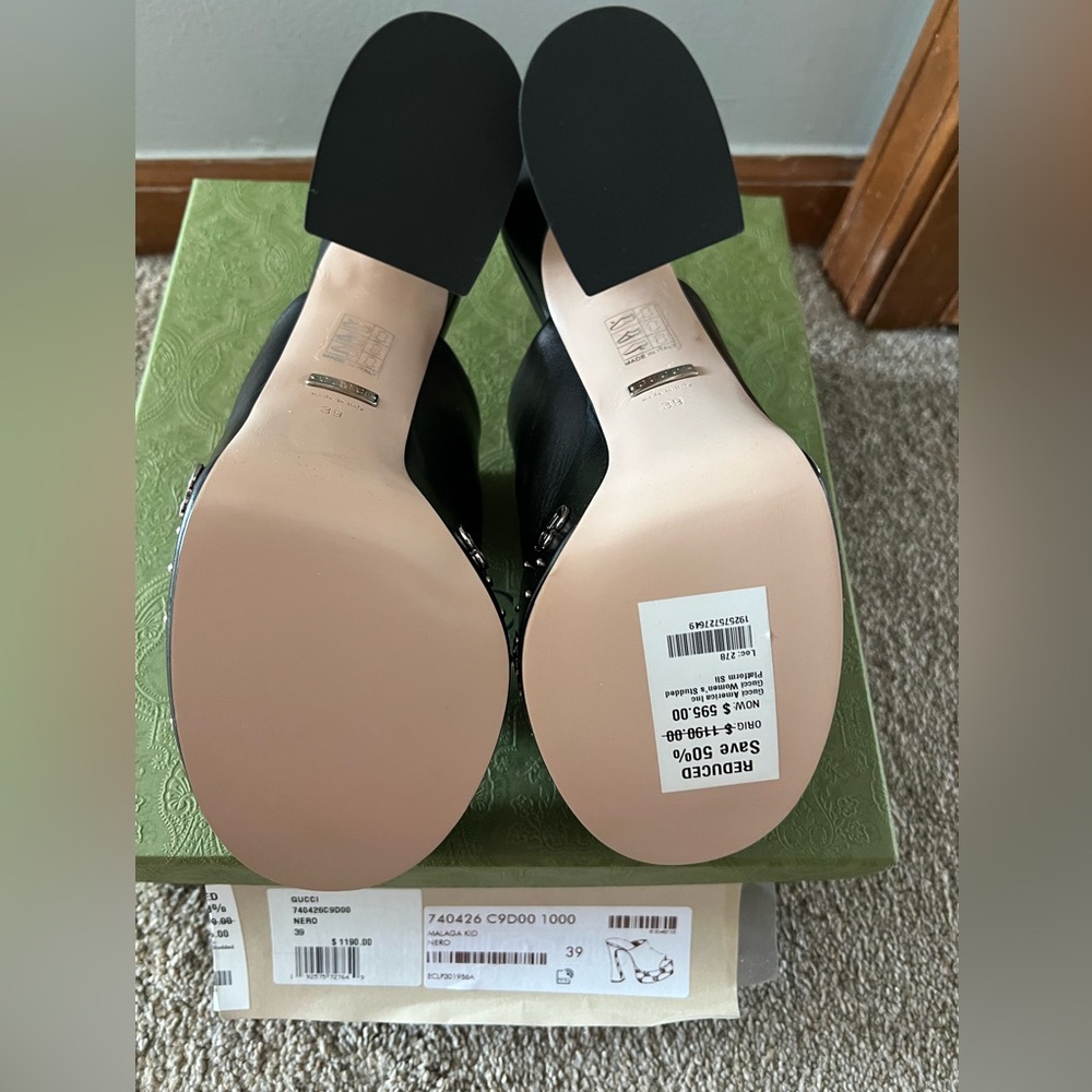 Gucci black platform mules with silver logos - Picture 11 of 15